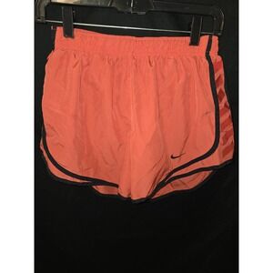 Nike Dri Fit Athletic Active Workout Run‎ Shorts Womens Medium Orange Lined